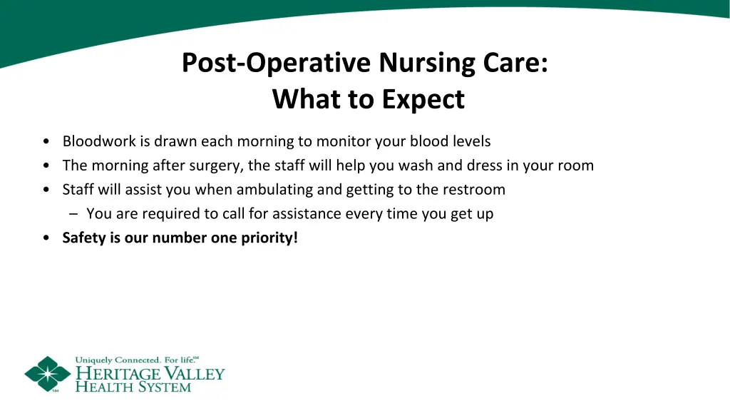 post operative nursing care what to expect