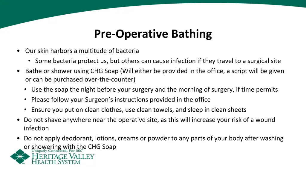 pre operative bathing