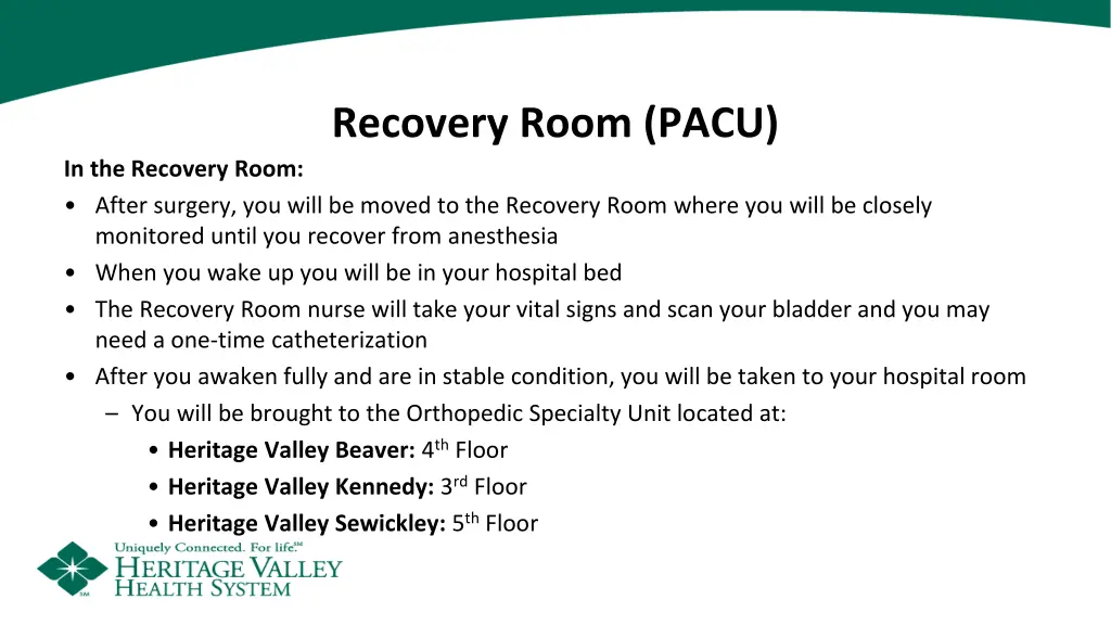 recovery room pacu