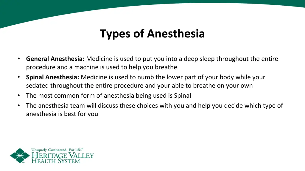 types of anesthesia