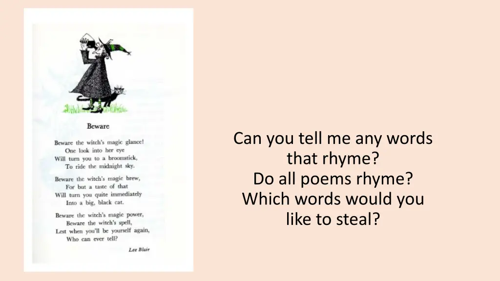 can you tell me any words that rhyme do all poems