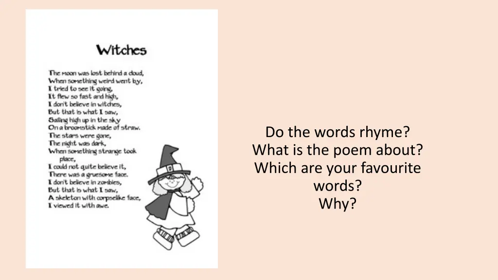 do the words rhyme what is the poem about which