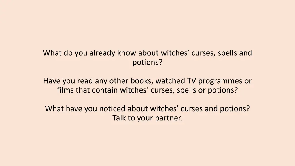 what do you already know about witches curses