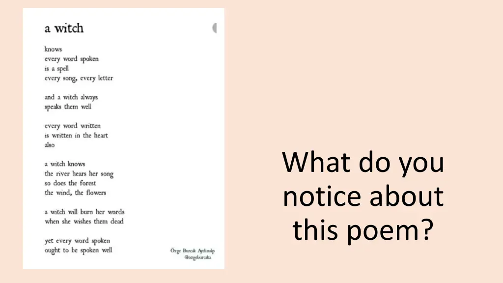 what do you notice about this poem