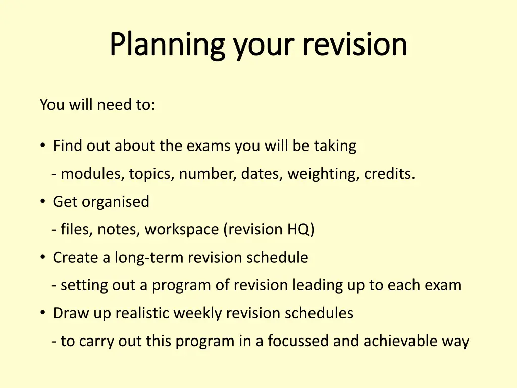 planning your revision planning your revision