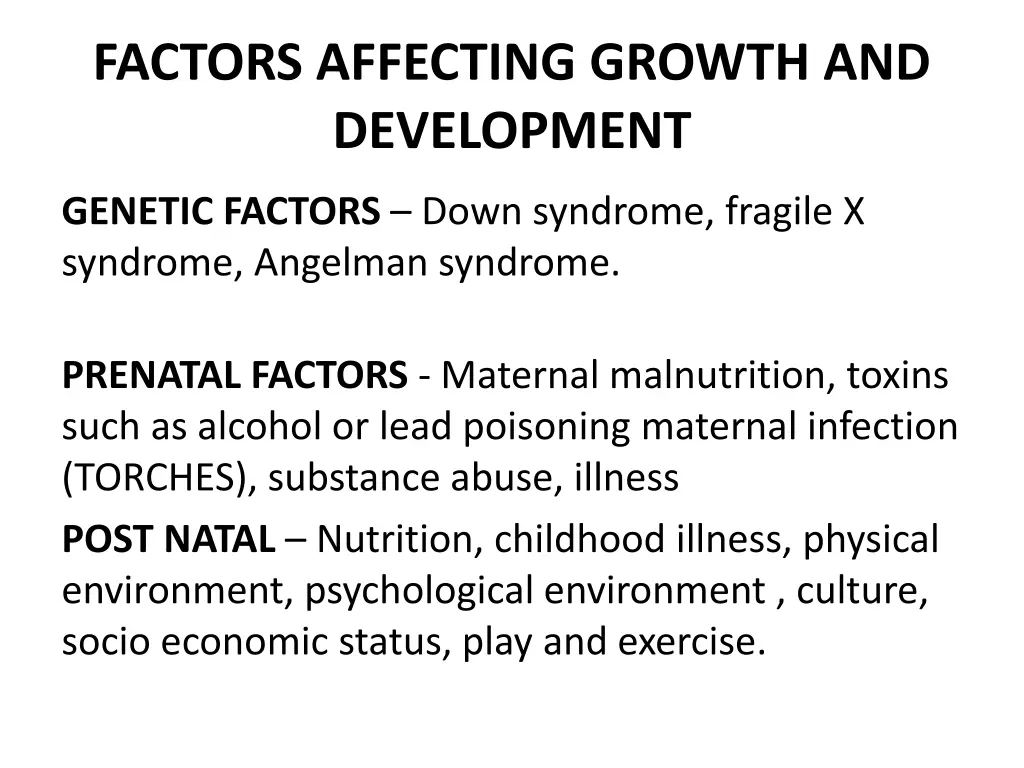 factors affecting growth and development