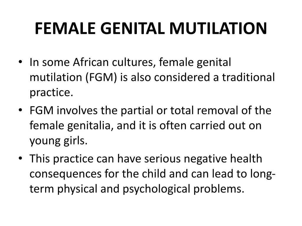 female genital mutilation