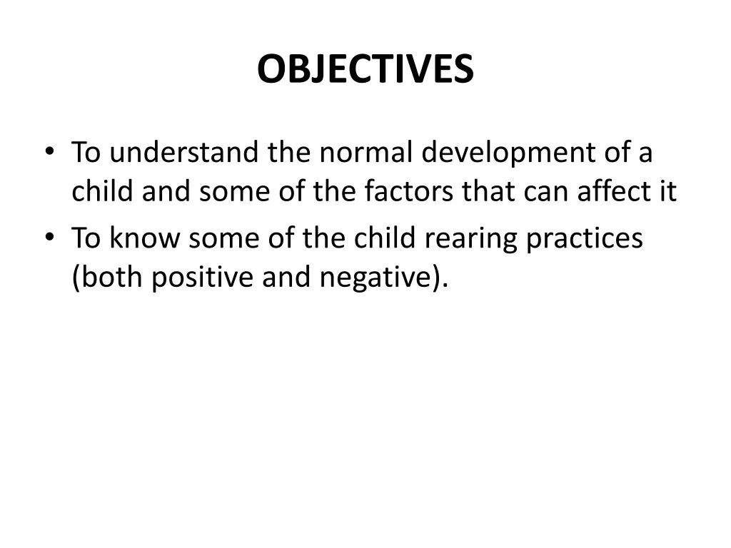 objectives