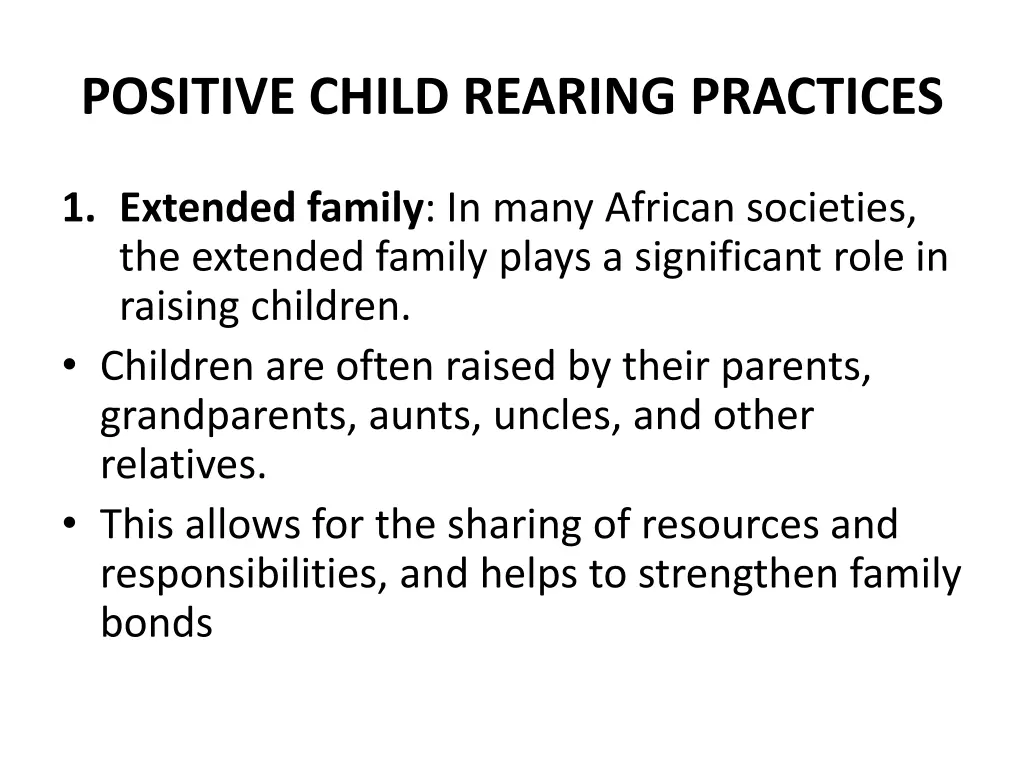 positive child rearing practices