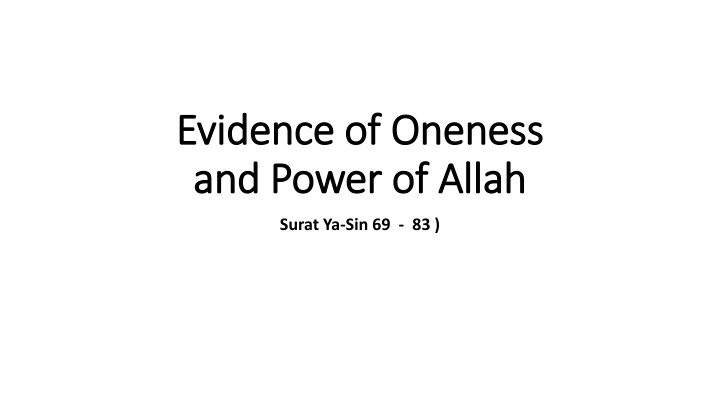 evidence of oneness evidence of oneness and power