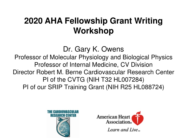 2020 aha fellowship grant writing workshop