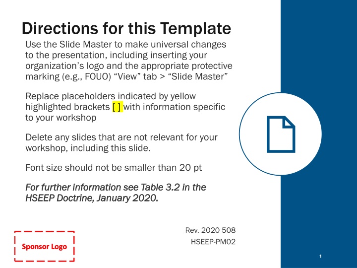 directions for this template use the slide master