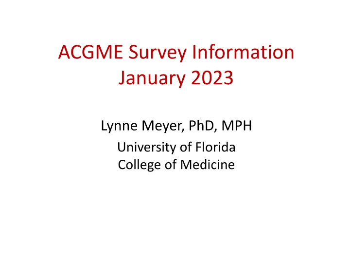 acgme survey information january 2023