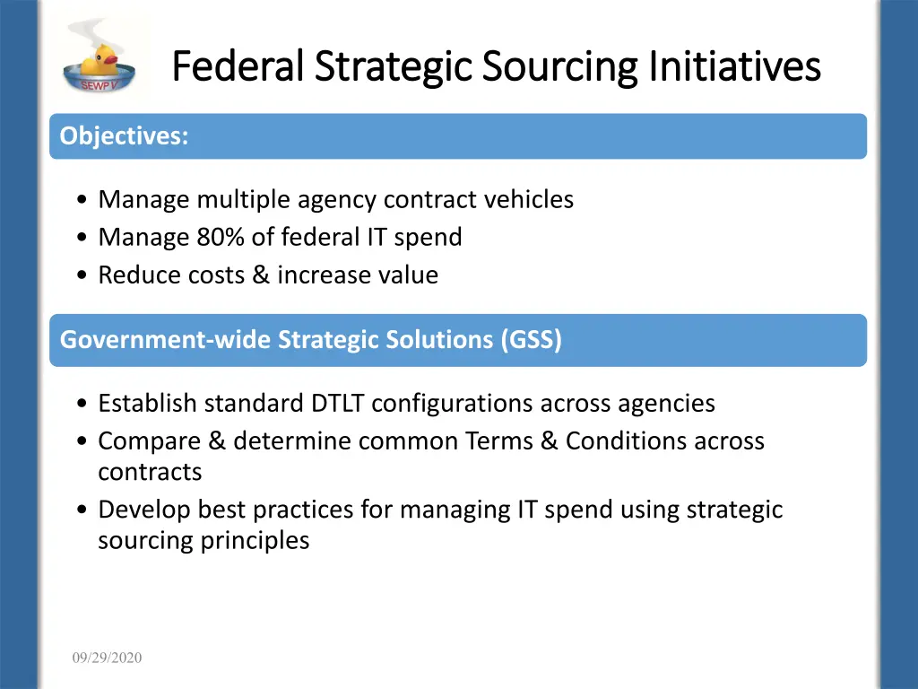 federal strategic sourcing initiatives federal