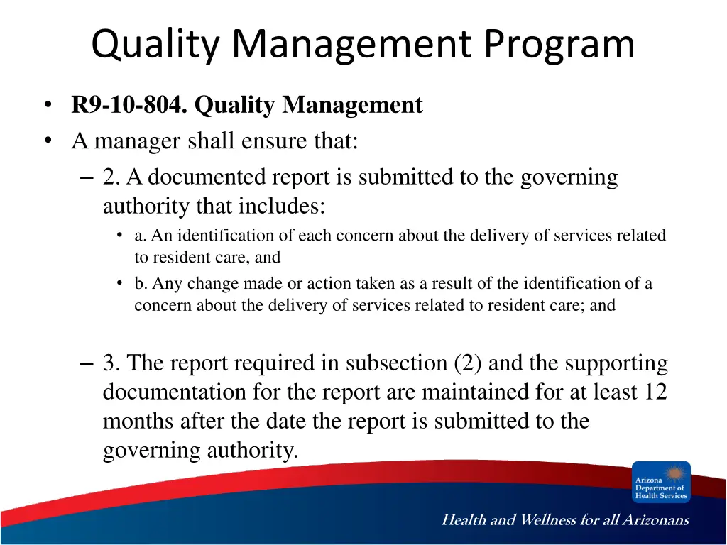 quality management program