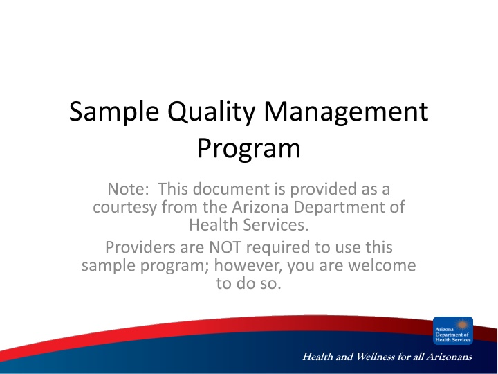 sample quality management program