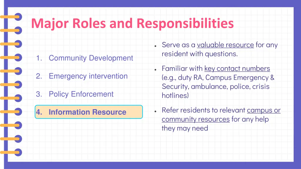 major roles and responsibilities 3