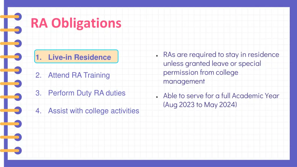 ra obligations