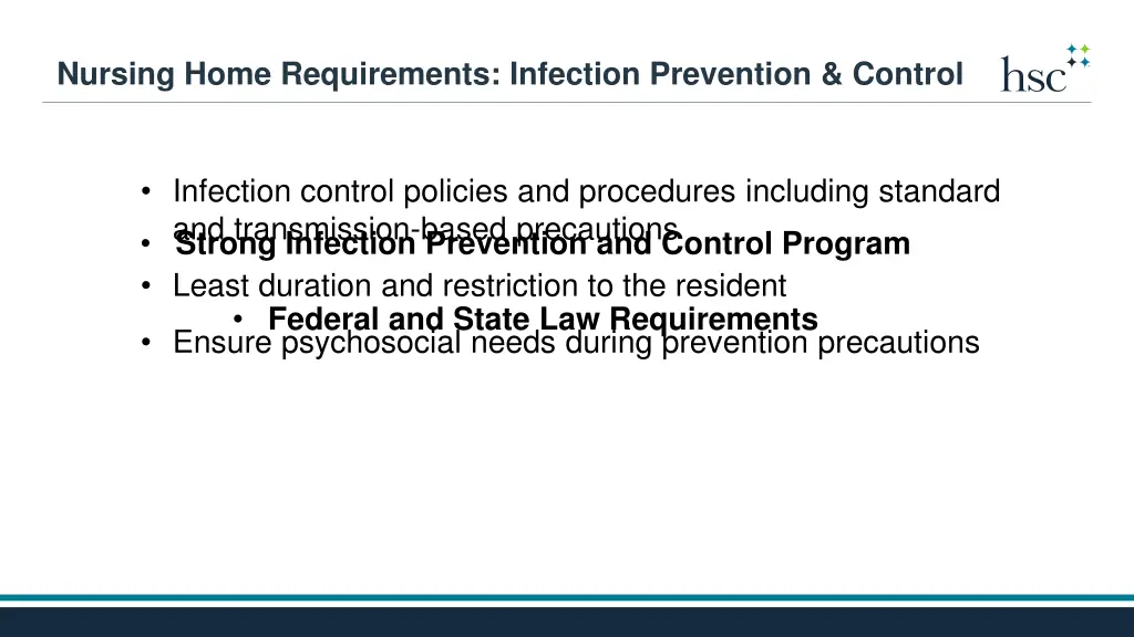 nursing home requirements infection prevention