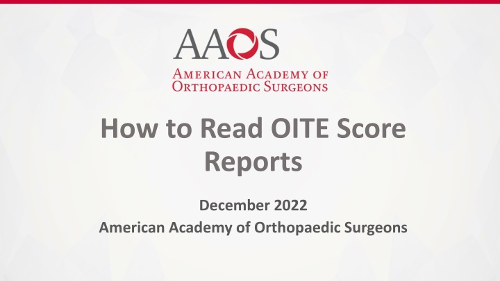 how to read oite score reports