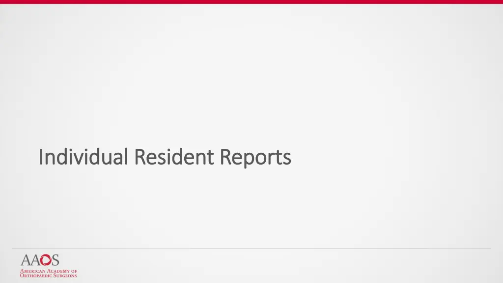 individual resident reports individual resident