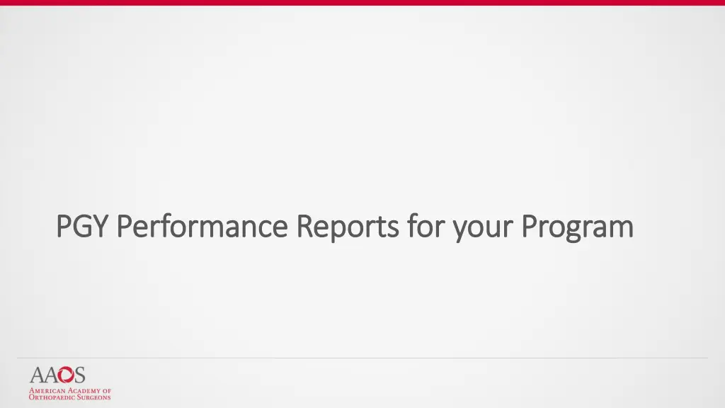 pgy performance reports for your program