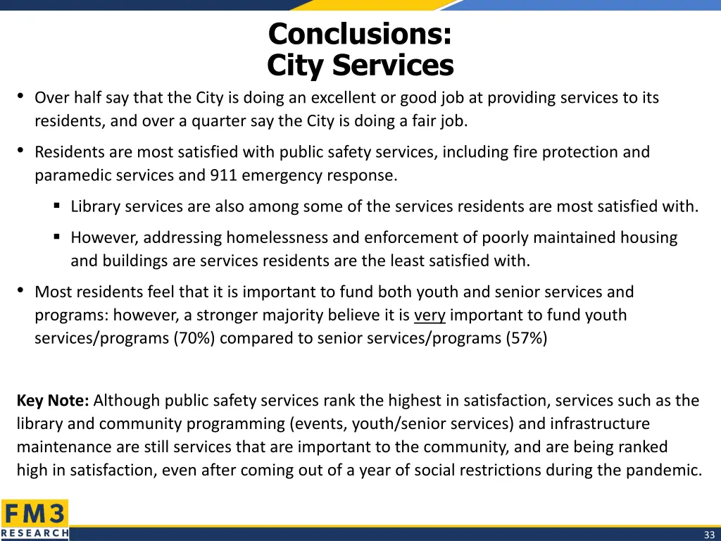 conclusions city services