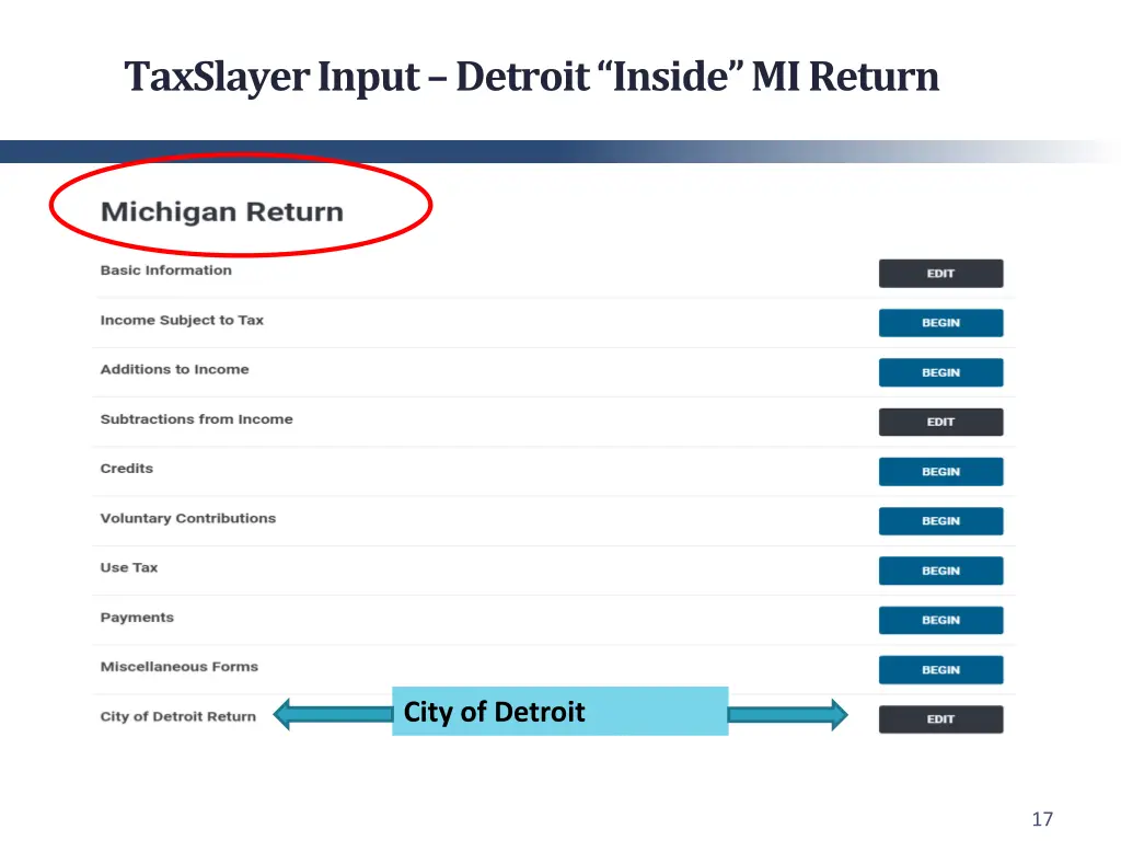 taxslayer input detroit inside mi return 1