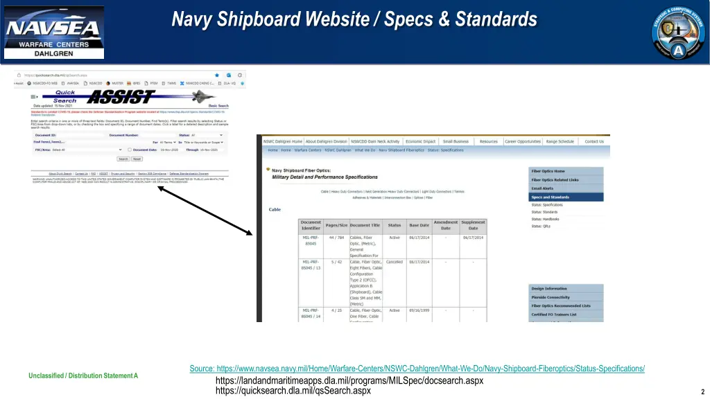 navy shipboard website specs standards