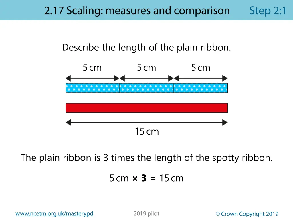 describe the length of the plain ribbon