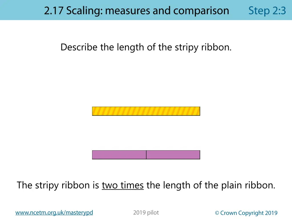 describe the length of the stripy ribbon