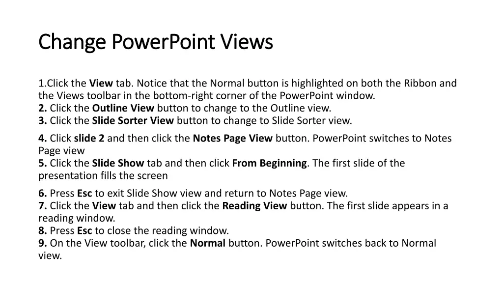 change powerpoint views change powerpoint views