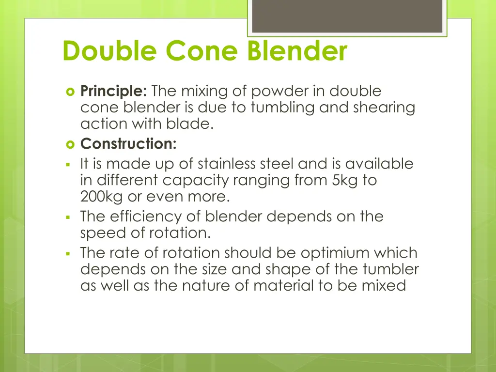 double cone blender