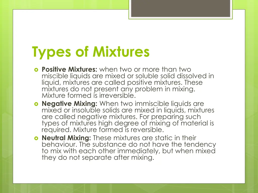 types of mixtures