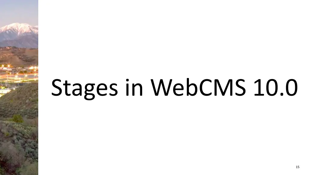 stages in webcms 10 0