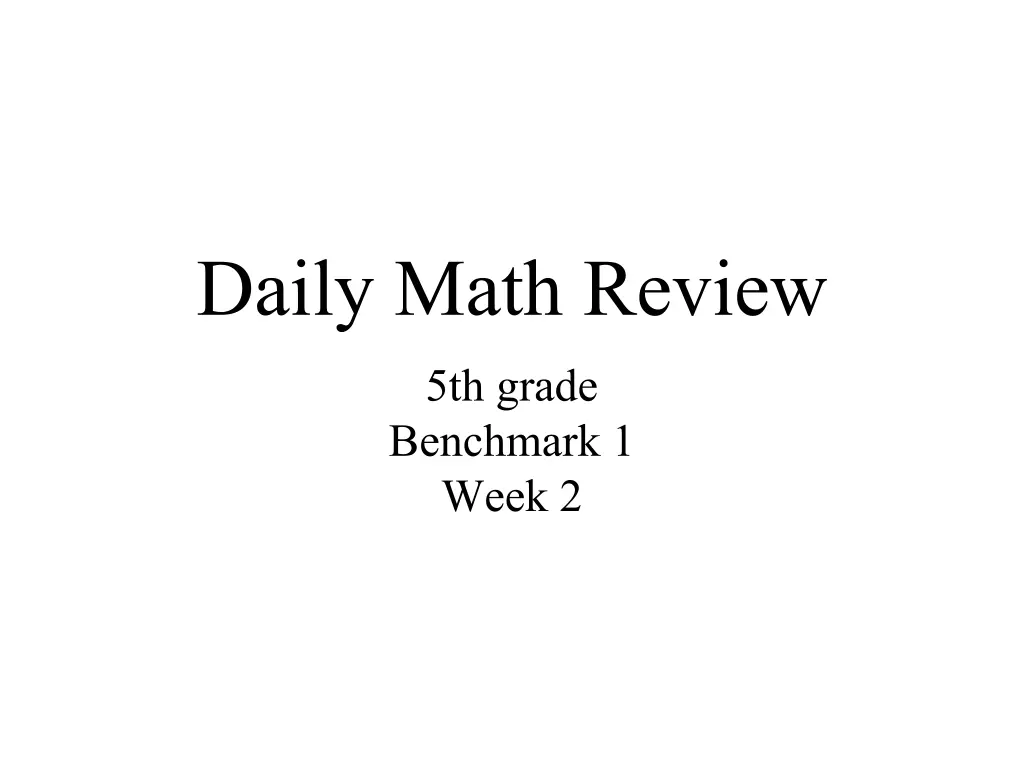 daily math review 1