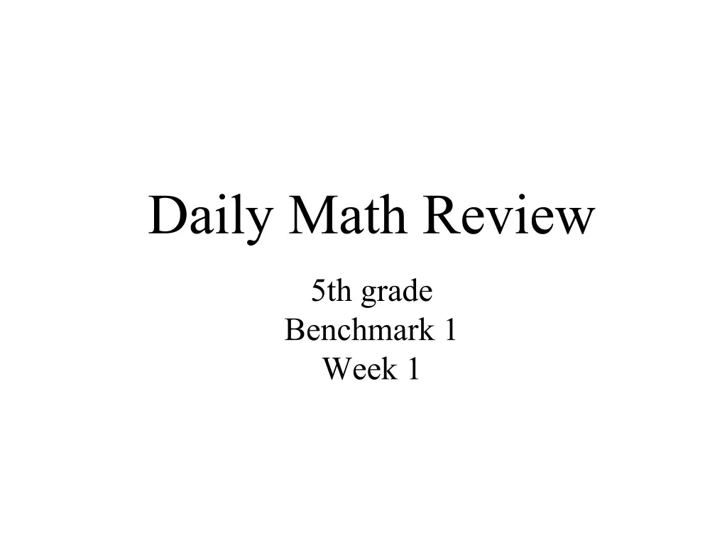 daily math review