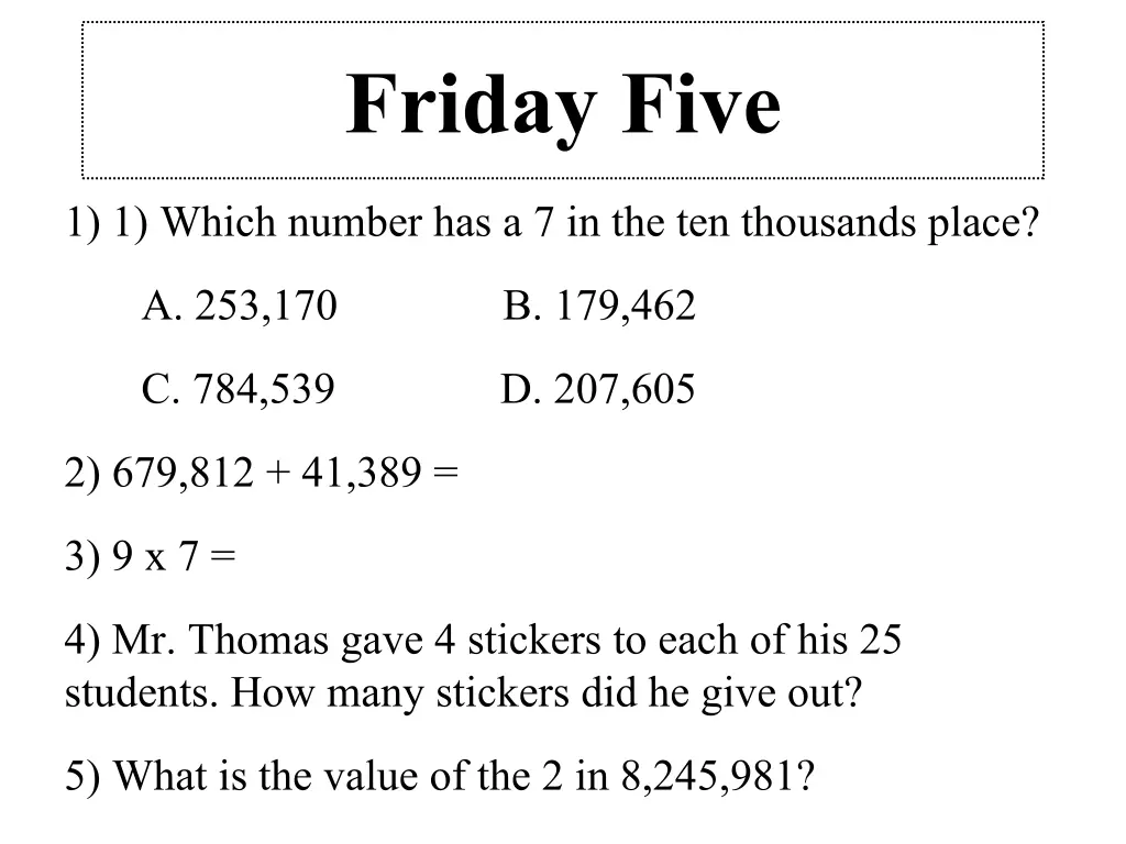 friday five