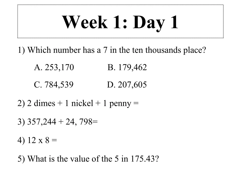 week 1 day 1