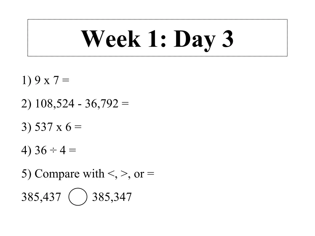 week 1 day 3