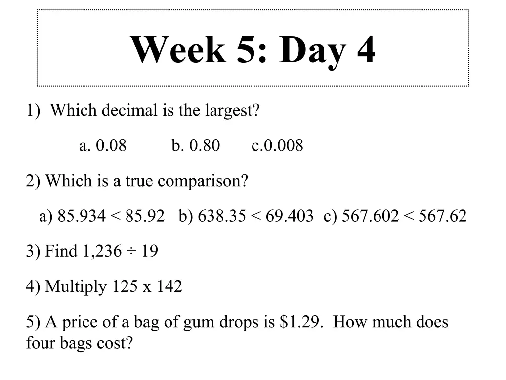 week 5 day 4