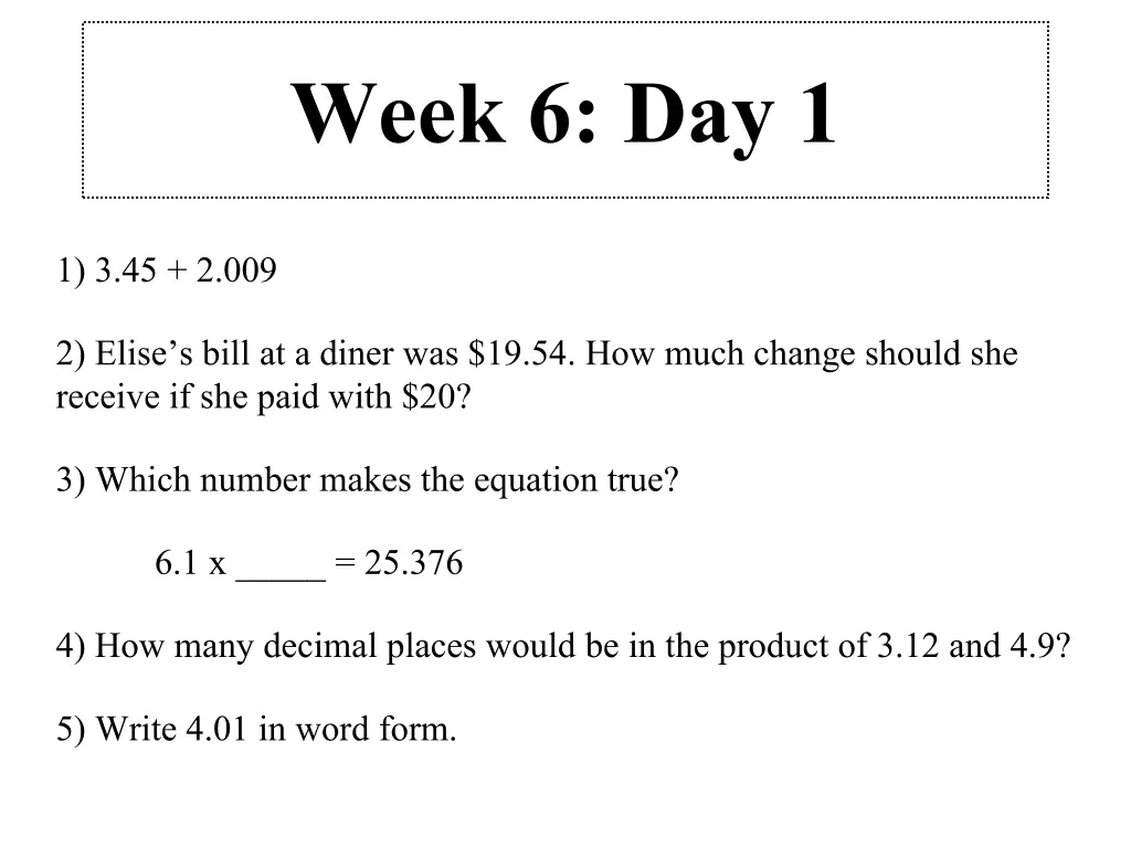 week 6 day 1