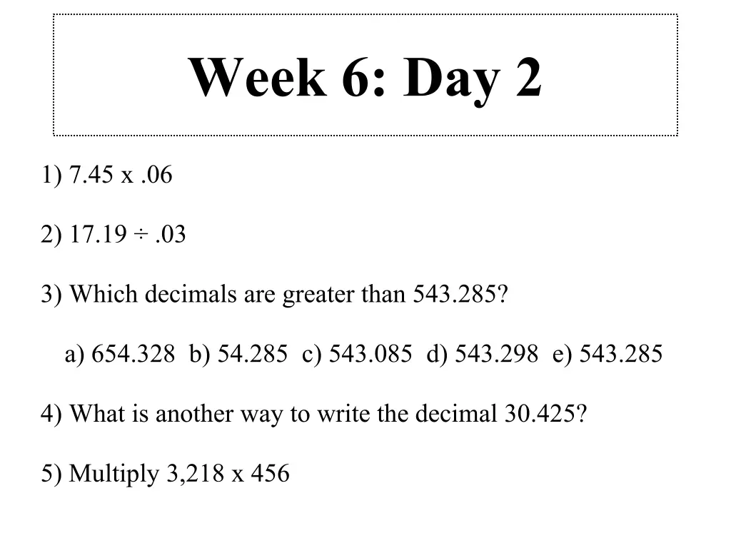 week 6 day 2