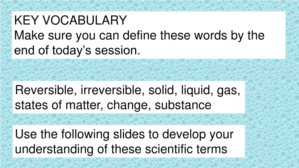 key vocabulary make sure you can define these