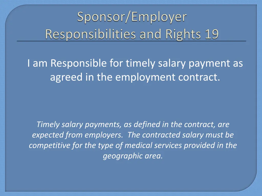 i am responsible for timely salary payment