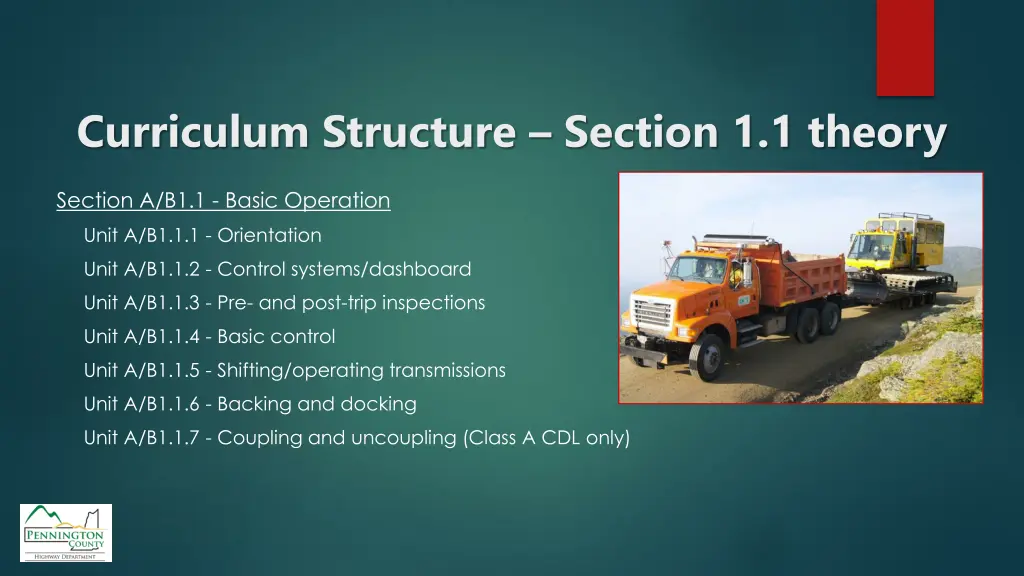 curriculum structure section 1 1 theory