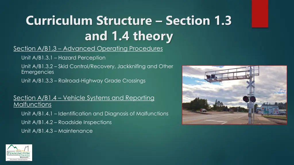 curriculum structure section 1 3 and 1 4 theory