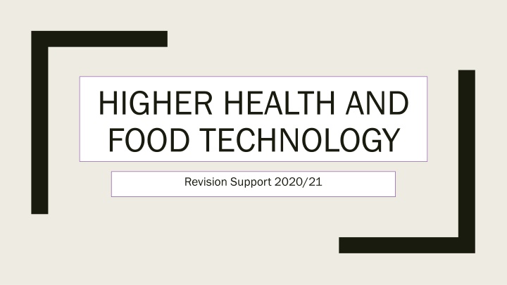 higher health and food technology