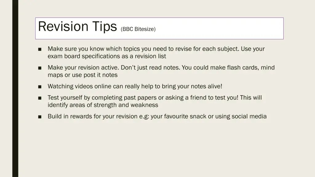 revision tips bbc bitesize