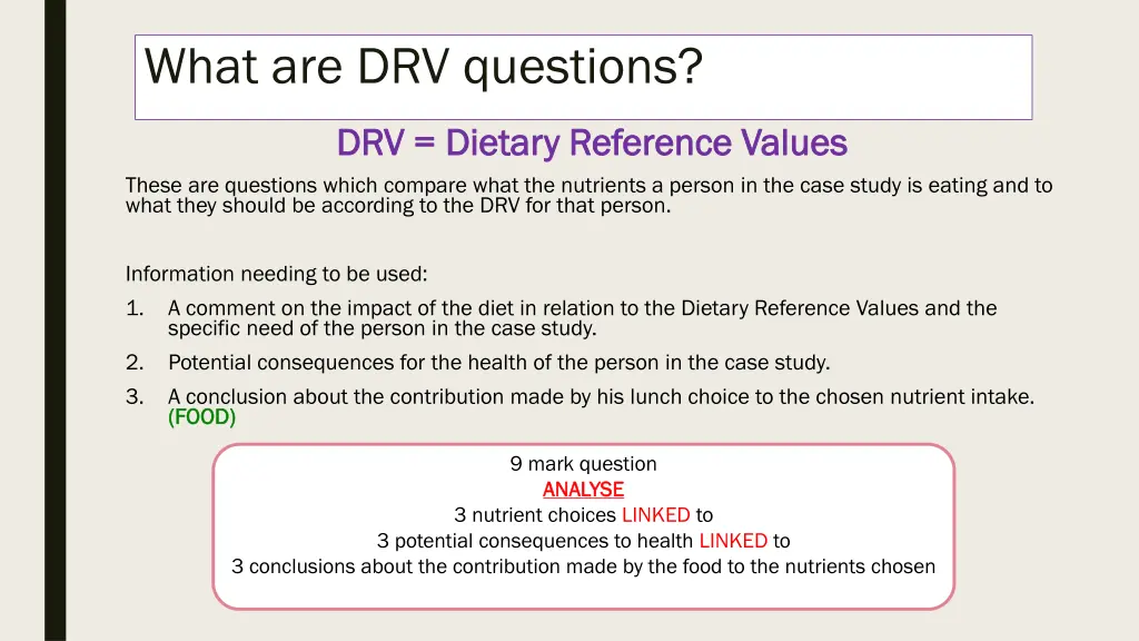 what are drv questions